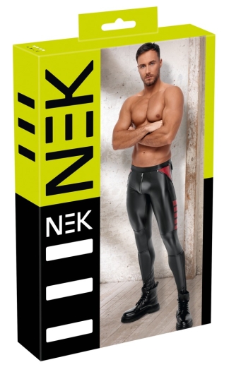 Herren Hose Schwarz/Rot L