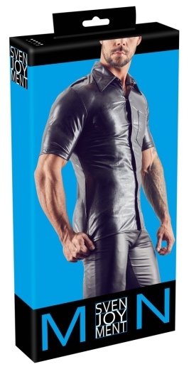 Lederimitat Herren Hemd S