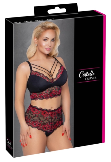 BH und Slip schwarz/rot 3XL