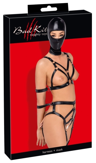 Bad Kitty Riemenset+Maske XL