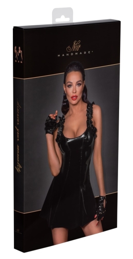 Noir Kleid Rüsche L