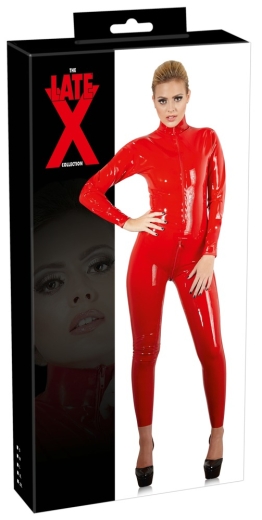 Latex Catsuit rot L
