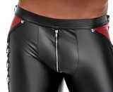 Herren Hose Schwarz/Rot M