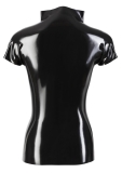 Latex Shirt Zip schwarz XS