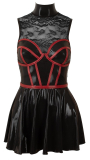 Kleid schwarz/rot L